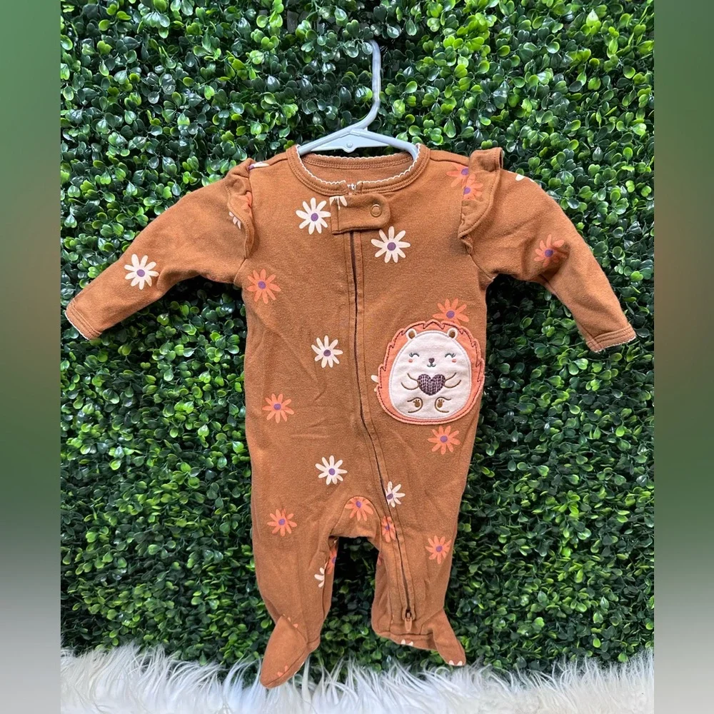 Carter's Brown Footies One Piece woth flowers‎